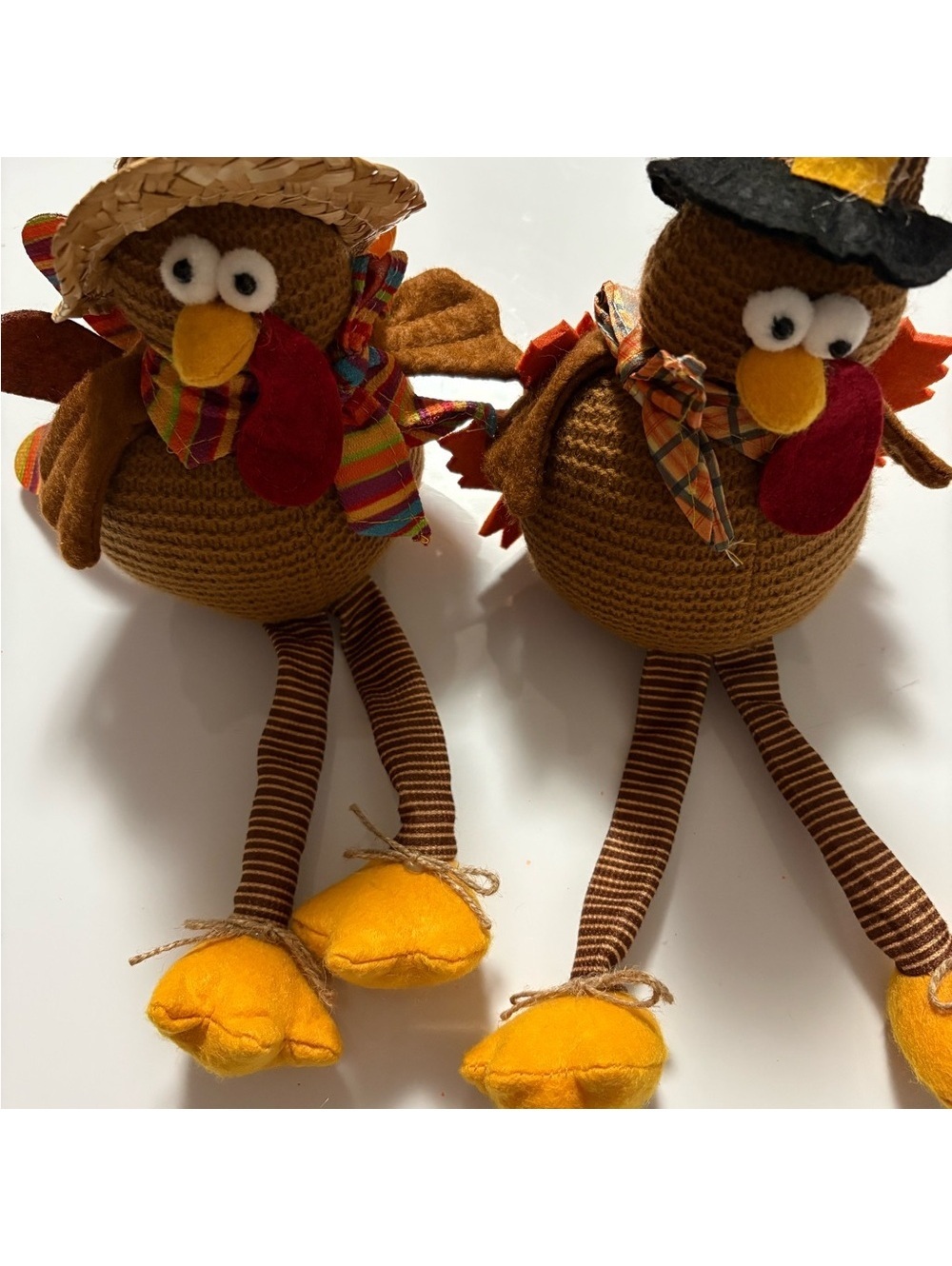 Festive Turkey Decor with Striped Legs